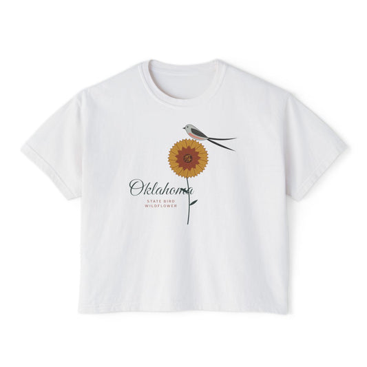 State Bird & Wildflower Oklahoma Boxy Comfort Colors Tee in White