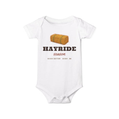 Hayride Season Baby Bodysuit in White