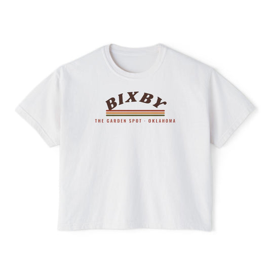 Bixby Retro Arch Boxy Comfort Colors Tee in White