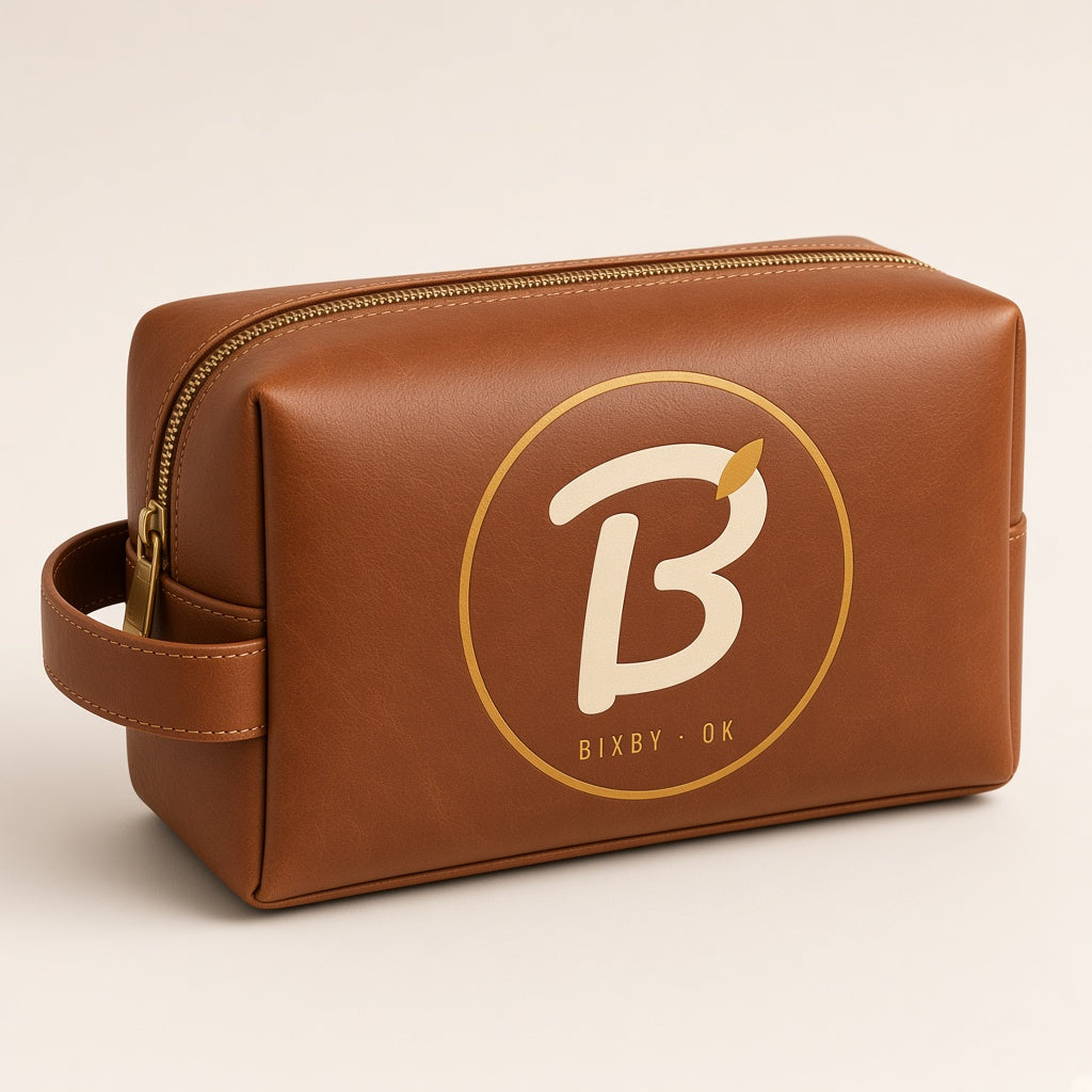 Bixby B monogram leather toiletry bag