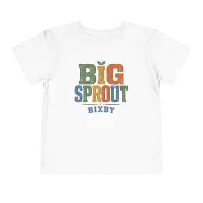 Toddler tee printed with BIG SPROUT.