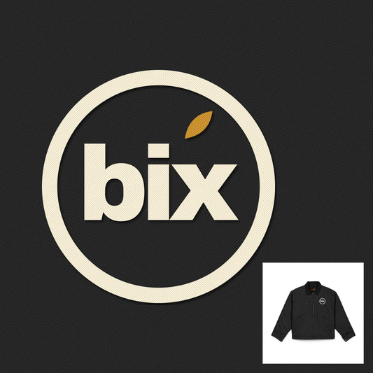 bix Embroidered Washed Duck Work Jacket, close-up showing the embroidery