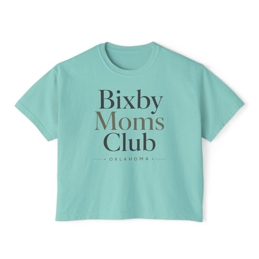 Bixby Moms Club Women's Boxy Tee in Chalky Mint