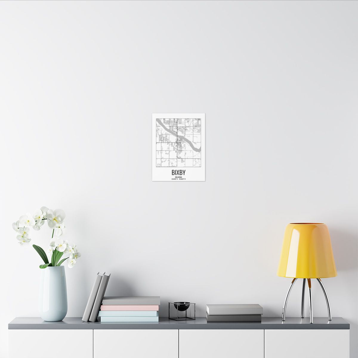 Bixby, Oklahoma Street Map Canvas - Black & White