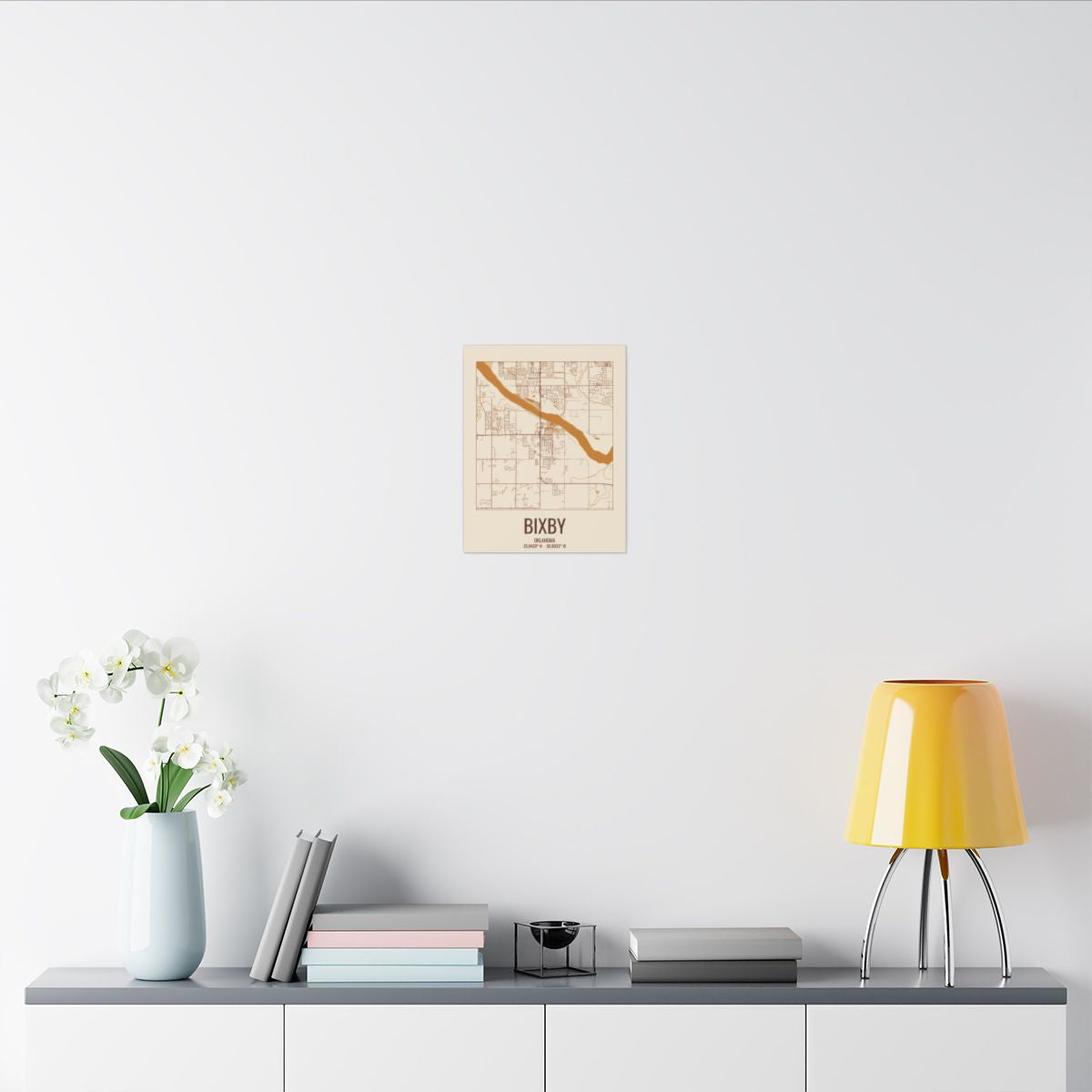 Bixby, Oklahoma Street Map Canvas - Bottomland Rust