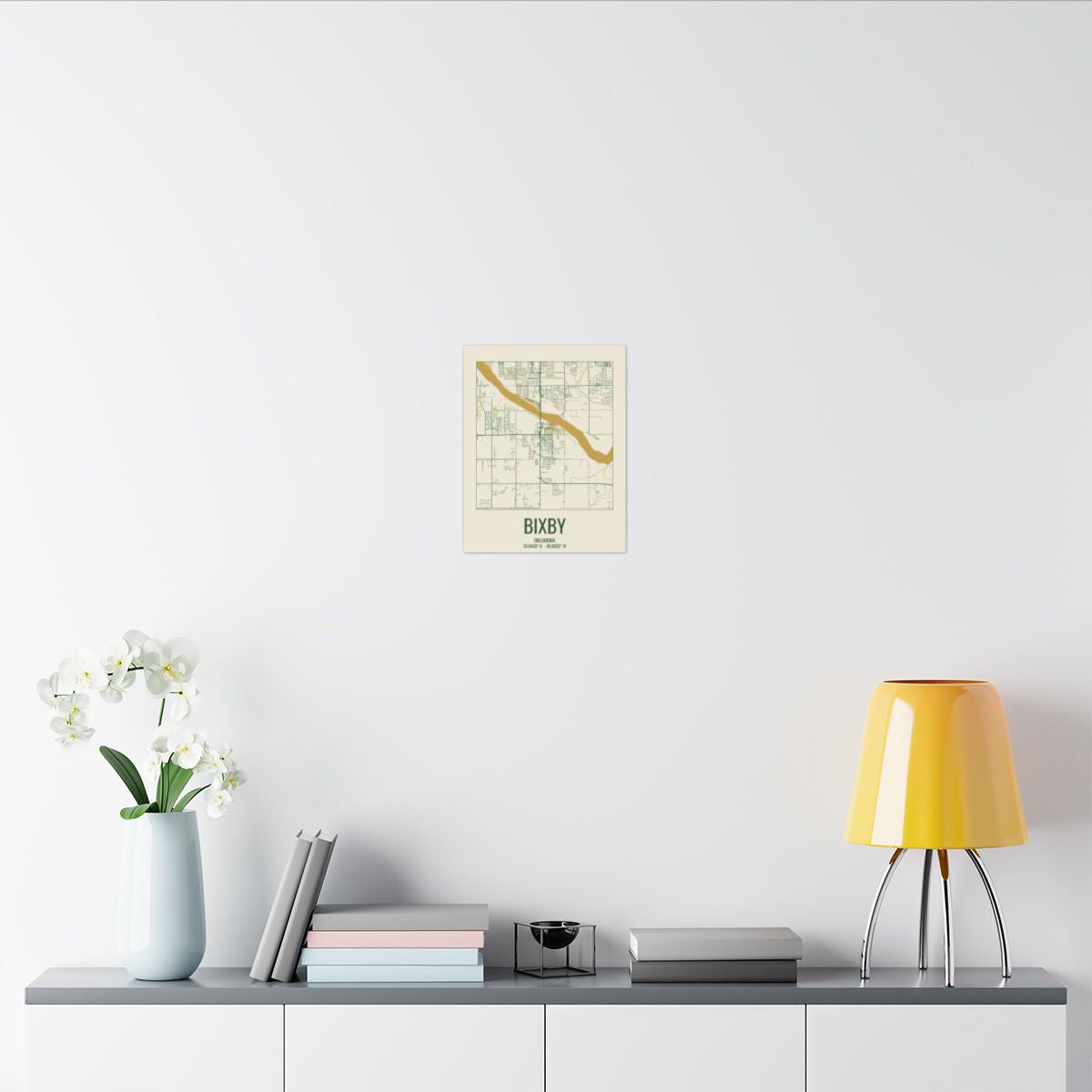 Bixby, Oklahoma Street Map Canvas - Garden Green & Gold