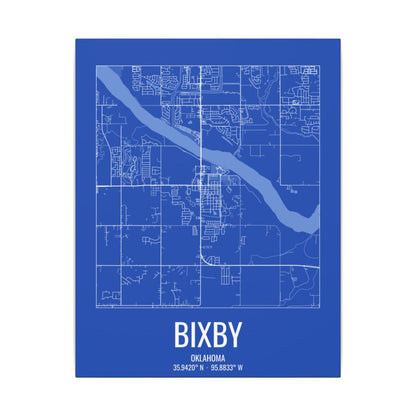 Canvas of the Bixby, Oklahoma Street Map.