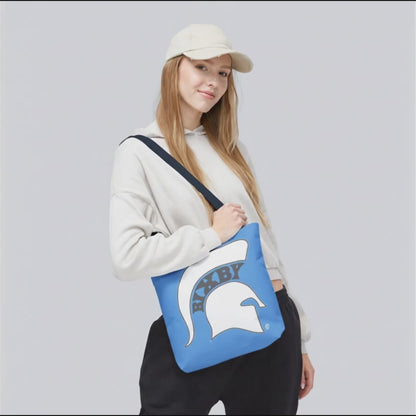 Bixby Spartans White Logo Blue Polyester Tote Bag